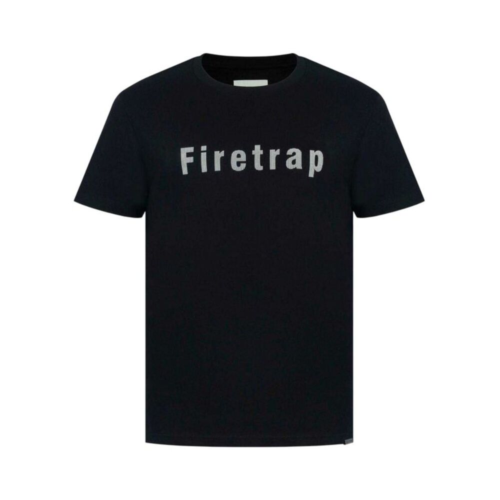 Firetrap Mens Logo Cotton T-Shirt / Black